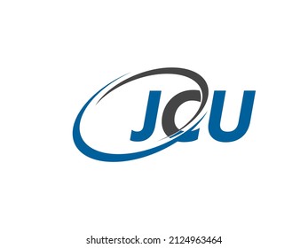 JCU letter creative modern elegant swoosh logo design