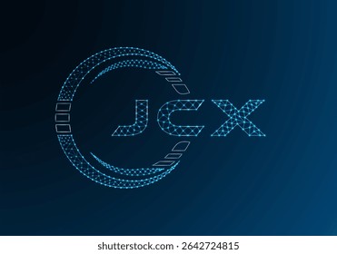 JCX Low-Poly-Buchstaben-Logo, Vektordesign. JCX-Logo-Design mit niedrigem Poly-Hintergrund. Low-Poly-Logo