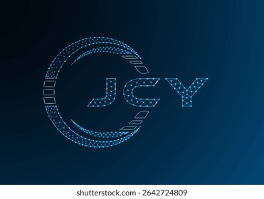JCY low poly letter logo vector design. JCY lower poly logo design. Low poly logo.