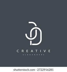 JD Abstract Monogram Logo Design (em inglês). Este logótipo foi concebido com uma combinação de duas letras J e D