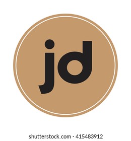 jd brown letters ,abstract background logo, design identity in circle, alphabet letter