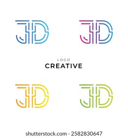 JD Creative Latter Logo Design. Monogram Design. By Custom Branding Logo. Creative Logo Design. Vector illustration. Modern Design. Logo Template.