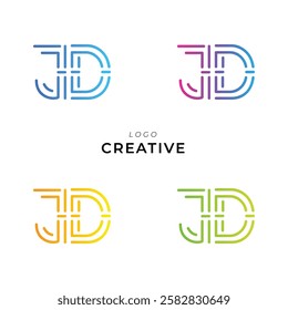 JD Creative Latter Logo Design. Monogram Design. By Custom Branding Logo. Creative Logo Design. Vector illustration. Modern Design. Logo Template.