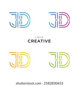 JD Creative Latter Logo Design. Monogram Design. By Custom Branding Logo. Creative Logo Design. Vector illustration. Modern Design. Logo Template.