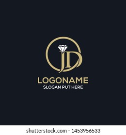 DISEÑO DE IDENTIDAD DE LOGO DE DIAMANTE JD PARA USO JEWELRY