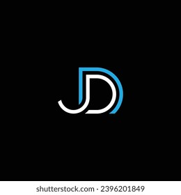 JD or DJ abstract letter outstanding professional business awesome artistic branding company different colors illustration. Awesome logo design.