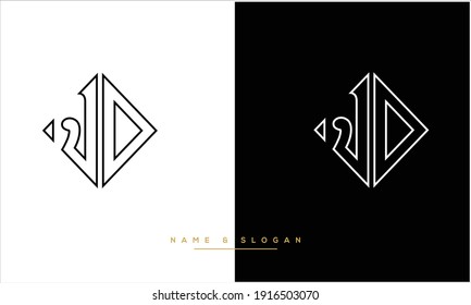 Monograma del logotipo de las letras abstractas de jd, dj