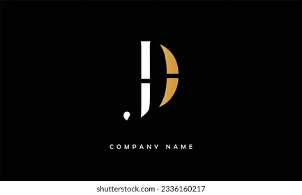 Monograma del logotipo de las letras abstractas de JD, DJ