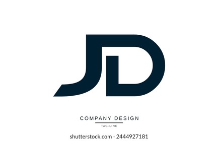 JD, DJ Letras Abstractas Logo Monograma diseño Icono