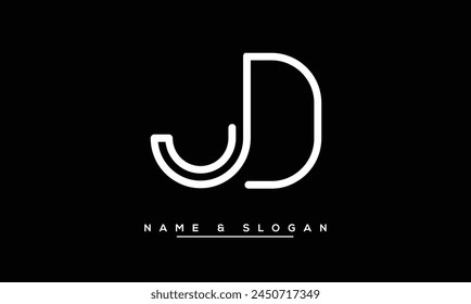 JD, DJ Letras Abstractas Logo Monograma