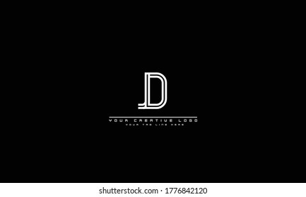 JD DJ abstract vector logo monogram template