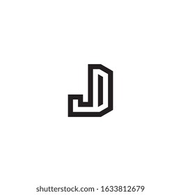 JD or DJ initial letter logo design template.
