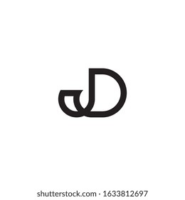 JD or DJ initial letter logo design template.