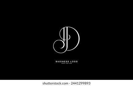 JD, DJ, J, D, Letras abstractas Logo Monograma