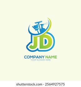 JD or DJ Letter Local Cleaning vector logo. Cleaning service logo vector