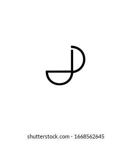 JD DJ Letter Logo Design-Vektorillustration