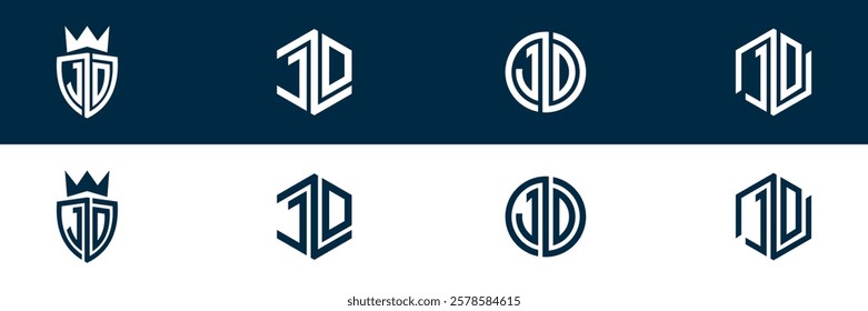 JD DJ letter logo set design