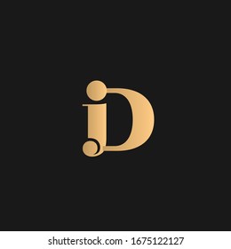 JD or DJ logo vector. Golden text on black background