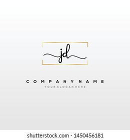 JD handwriting initial logo template vector.