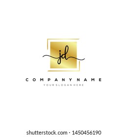 JD handwriting initial logo template vector.
