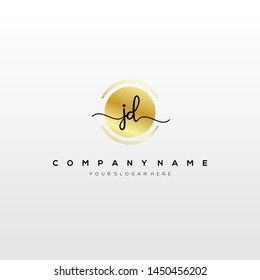 JD handwriting initial logo template vector.