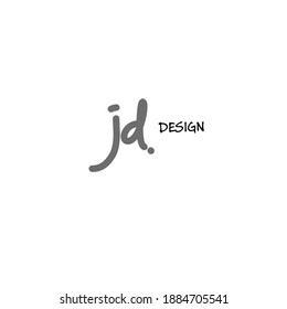 jd handwritten logo for identity white background