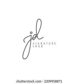 JD initial based vector logo. Handwriting or signature logo. Logo for invitation, beauty, cosmetics, personal brand, florist, business, and company.