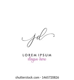 JD Initial beauty monogram logo vector