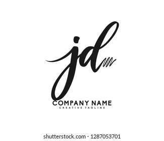 JD Initial Handwriting Logo Template Vector