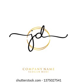 JD Initial handwriting logo template