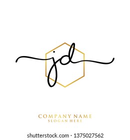 JD Initial handwriting logo template