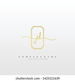 JD initial handwriting logo template vector