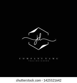 JD initial handwriting logo template vector