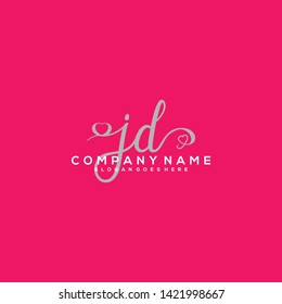 JD Initial handwriting logo vector