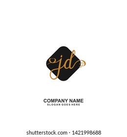 JD Initial handwriting logo vector