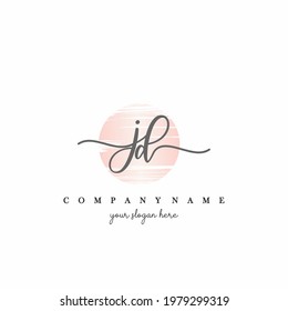 JD Initial handwriting logo vector. Hand lettering With Sunrise for designs.