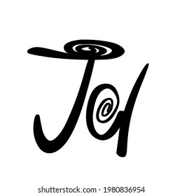 Jd initial handwritten logo for identity