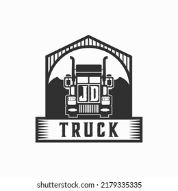 JD Initial Letter Truck Logo Design Simple Stock Vector