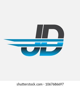 JD initial logo company name colored black and blue, Simple and Modern Logo Design.