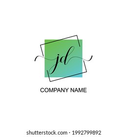 JD Initial logo handwriting typographic template