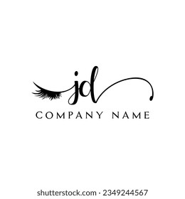 JD initial Logo lash logo eyelash vector modern