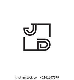 JD initial logo letters in high quality professional design that will print well across any print media