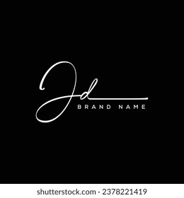 JD letter beauty handwriting vector logo. 
