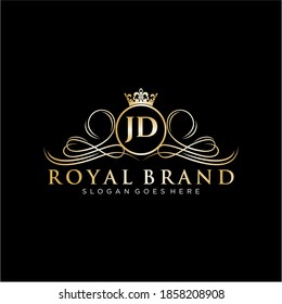 JD Letter Initial Luxurious Brand Logo Template.