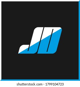 Diseño del logo de la carta JD sobre fondo negro. Concepto del logo de la carta de las iniciales creativas de JD. diseño de iconos de jd. Diseño de iconos de letras blancas y azules de JD sobre fondo negro. J D