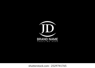 JD letter logo design on black background. JD creative initials letter logo concept. JD unique design