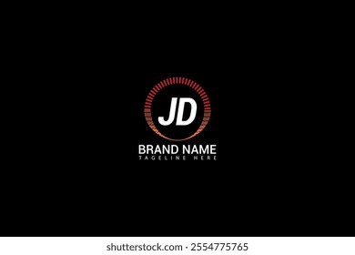 JD letter logo design on black background. JD creative initials letter logo concept. JD unique design