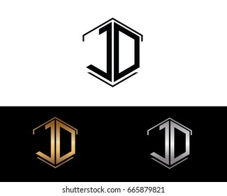 JD letters linked with hexagon shape logo
