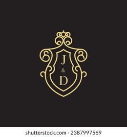 JD line vintage initial logo in high quality professional design that will print well across any print media