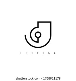 JD logo with line concept design.